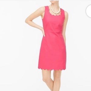 Bright pink scalloped dress from J Crew
